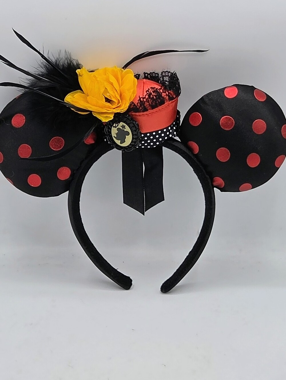 Disney Parks Minnie Mouse Victorian Cameo Mini Top Hat Ear Dapper Day Rare - Picture 9 of 11